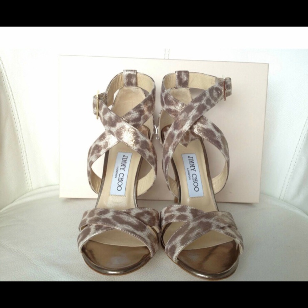 Jimmy Choo Leopard shimmery high heels